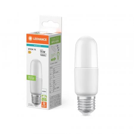 Ledvance E27 LED Stick Lampe Classic matt 9W wie 75W 4000K neutralweißes Licht